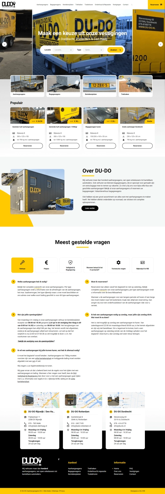 DU-DO Aanhangwagens desktop website