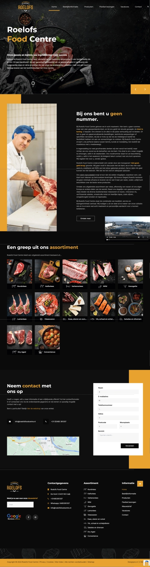 Roelofs Food Centre desktop website